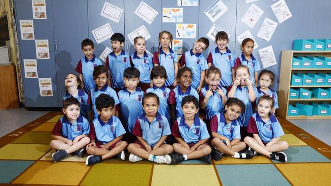 My First Year 2024: Bentley Park College: prep C: back: Mason, Anayah, Haleiha, Klay, Summer, Aroha; middle: Marley, Harriet, Wesley, Quinnsy, Eleanor, Wynni, Allira, Chloe; front: Michael, Zaxxon, Jai, Eve, Lacie. Picture: Brendan Radke