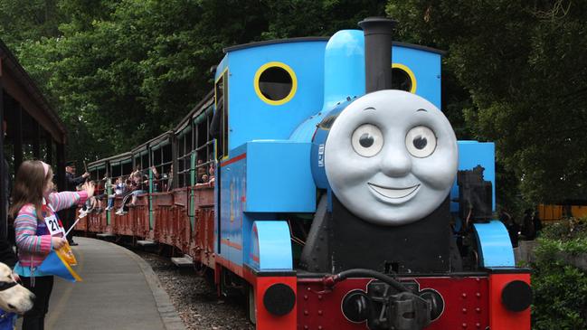 A real-life version of Thomas the Tank Engine arriving at Gembrook station. Picture: Supplied.