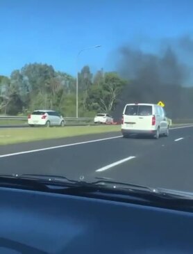 Car fire on Sunshine Mwy