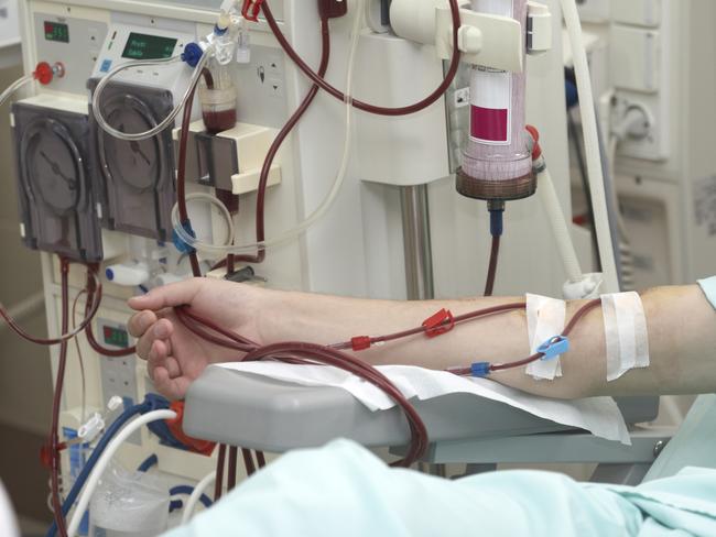 Patient helped during dialysis session in hospital. Picture: istock