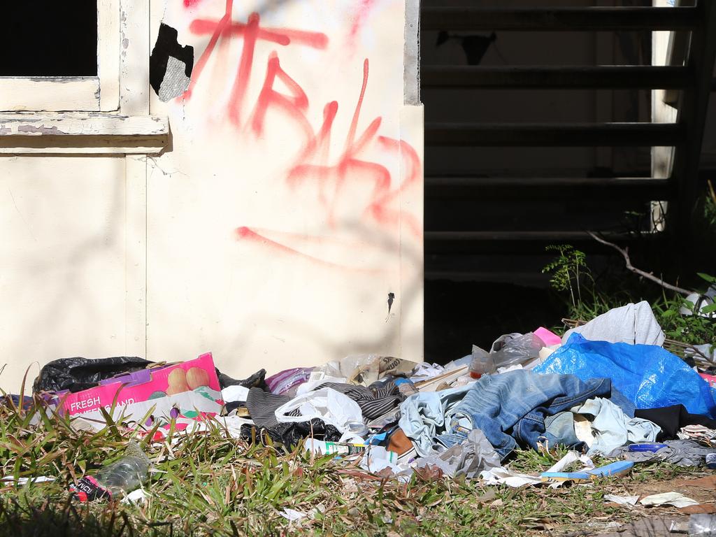 The abandoned house in Queen St Southport, where people are thought to be squatting.. Picture Glenn Hampson