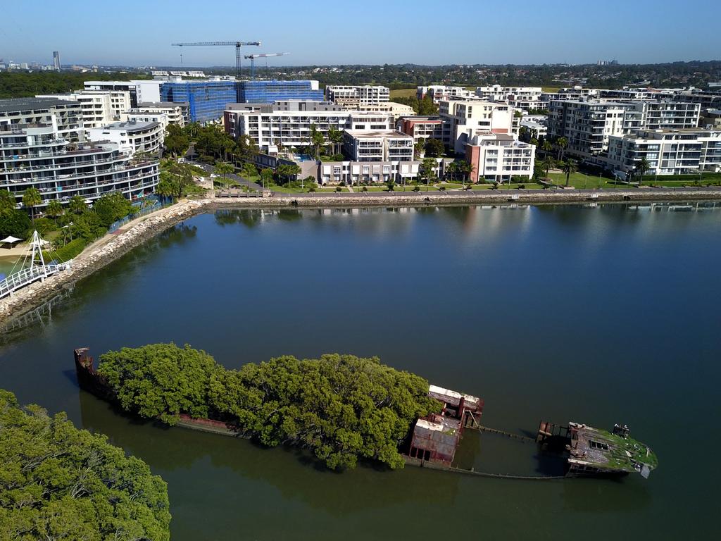 Shipwrecks in Homebush Bay. Picture: Toby Zerna