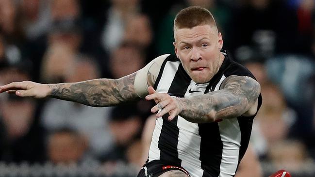 Jordan De Goey will resume contract talks with Collingwood. Picture: Dylan Burns/AFL Photos via Getty Images