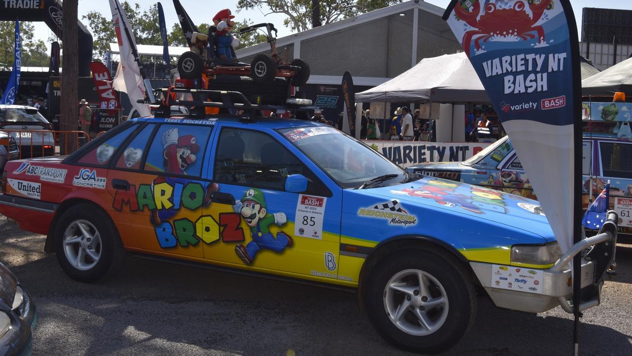 Mario Bros themed Speedway car at the 2024 Darwin Triple Crown. Picture: Darcy Jennings.