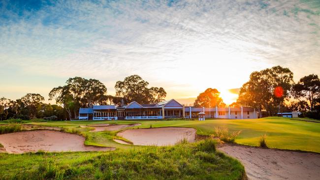 The view of the clubhouse on the 18th hole at Kooyonga Golf Club. Picture supplied