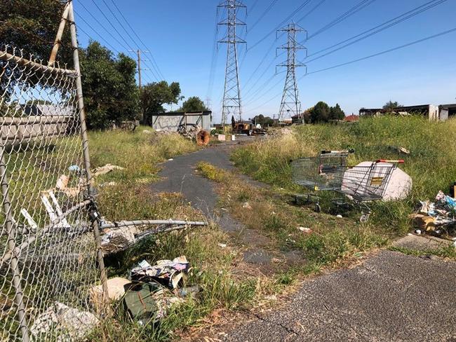 A vacant block in Thomastown is being used as a makeshift tip.