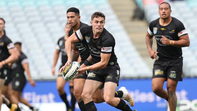 Kyle Flanagan scored a try for Canterbury’s feeder side Mounties in his return to playing. Picture: Brett Costello/NRL Photos