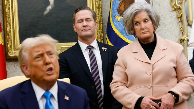 Susie Wiles (R) with Donald Trump in the White House. Picture: AFP.