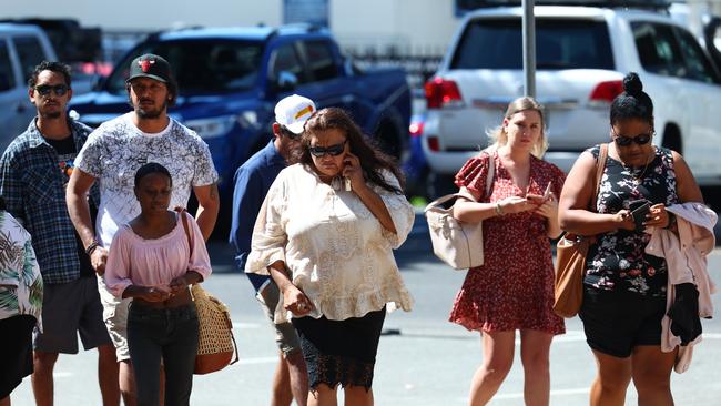 Family members of Ailsa ’Rani’ Satini arrive at the Cairns Supreme Court for the sentencing of Morris Ling, who pleaded guilty to manslaughter. Miss Satini died in a car crash at Manoora in July 2021. Ling was the driver if the vehicle. Photo: Brendan Radke