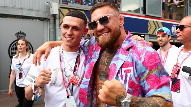 Conor McGregor and Phil Foden pose for a photo ahead of the F1 Grand Prix in Monaco. Photo by Mark Thompson/Getty Images