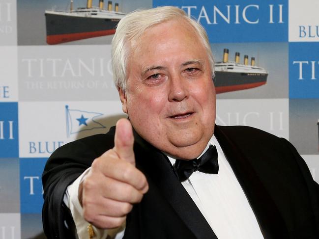 Clive Palmer in Cairns for the Titanic II dinner at the Pullman Cairns International. PICTURE: STEWART MCLEAN