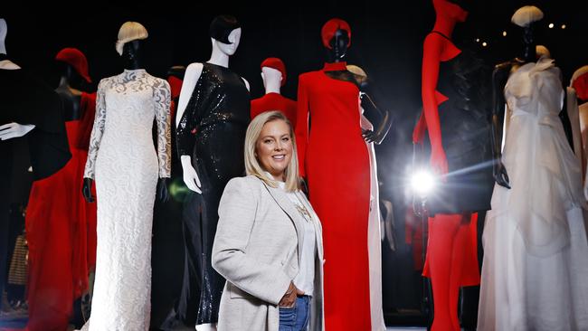 Samantha Armytage pictured at the Carla Zampatti exhibition in the Powerhouse Museum in Sydney.