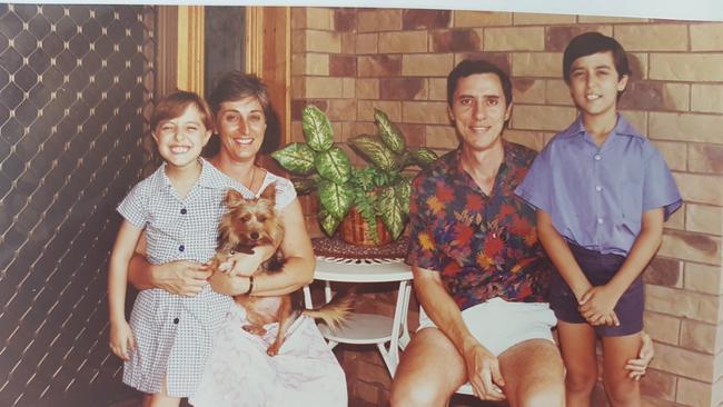 Pharmacist Mario Calanna with wife Linda and children Catherine and Matthew in 1992. Picture: Supplied