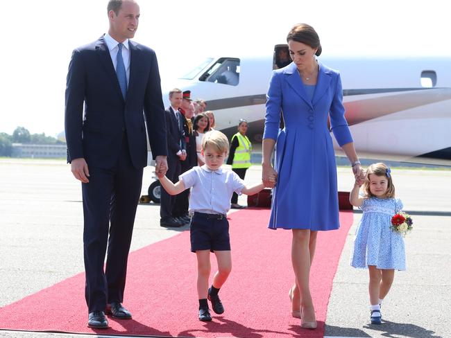 The royals on the tarmac in Berlin last week. Picture: Getty Images