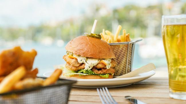 Fish burger Archie Bear Mosman Rowers.