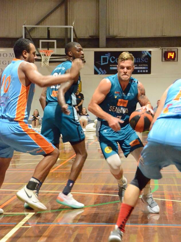 Robert Linton in action for the Seahawks during their round one win against the Cairns Marlins. Picture: Fan Fair