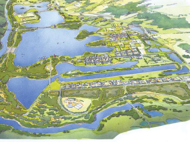 An artist’s impression of the proposed Penrith Lakes Development. Picture: Supplied