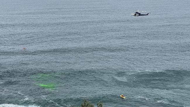 PolAir and dye bombs were being used to help locate the missing man on Tuesday. Picture: Dylan Arvela