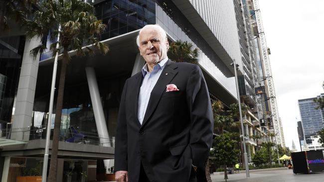 Property developer Lang Walker outside one of his buildings at Parramatta, in western Sydney. Picture: Jonathan Ng