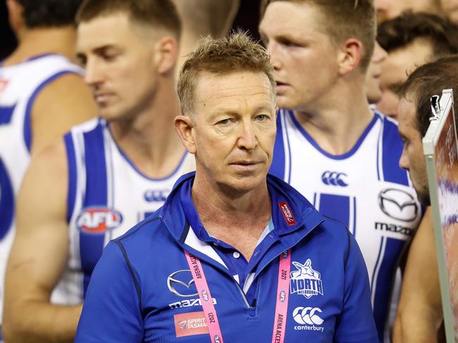 David Noble took over as North Melbourne’s senior coach at the start of this season. (Photo by Michael Willson/AFL Photos via Getty Images)