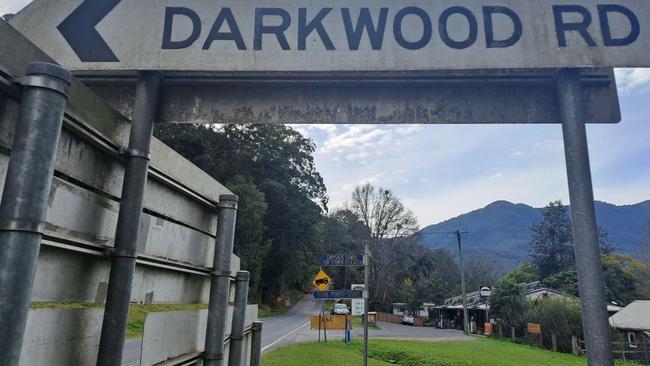 Darkwood Rd in Darkwood, where a man’s body was found inside a surfboard bag.