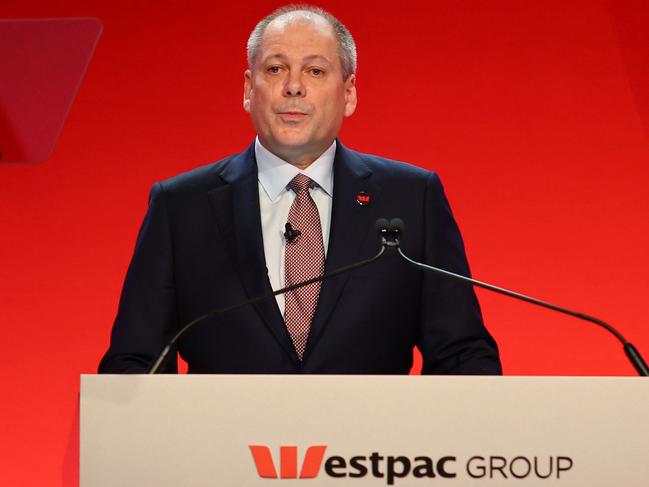 BRISBANE, AUSTRALIA - NewsWire Photos DECEMBER 14, 2023: Westpac CEO Peter King speaks during the annual Westpac AGM in Brisbane. Picture: NCA NewsWire/Tertius Pickard