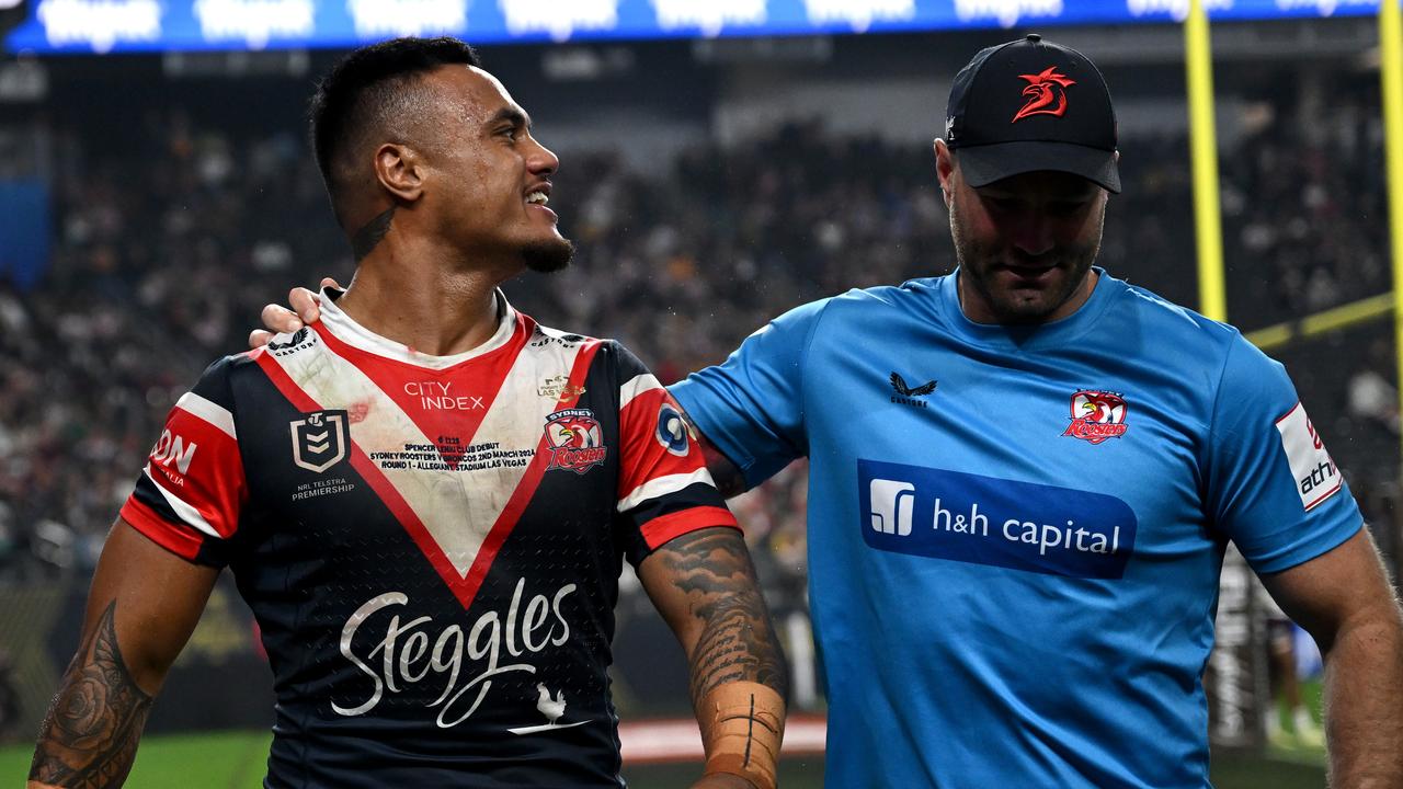 NRL 2024 RD01 Sydney Roosters v Brisbane Broncos - Spencer Leniu. Picture: NRL Photos