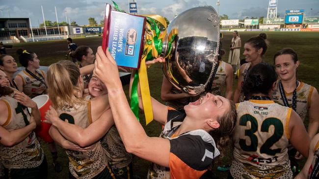 Carly Remmos in the 2023-24 NTFL Women's Grand Final between PINT and St Mary's. Picture: Pema Tamang Pakhrin