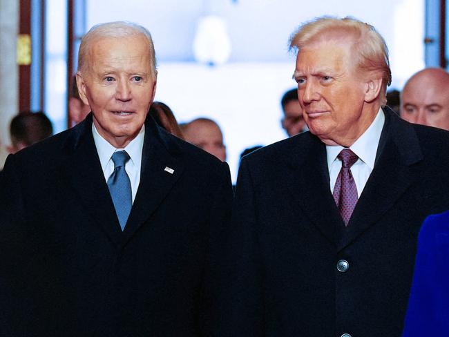 US President Joe Biden and President-elect Donald Trump arrive for the inauguration ceremony where Donald Trump will sworn in as the 47th US President. Picture: Melina Mara/Pool/AFP