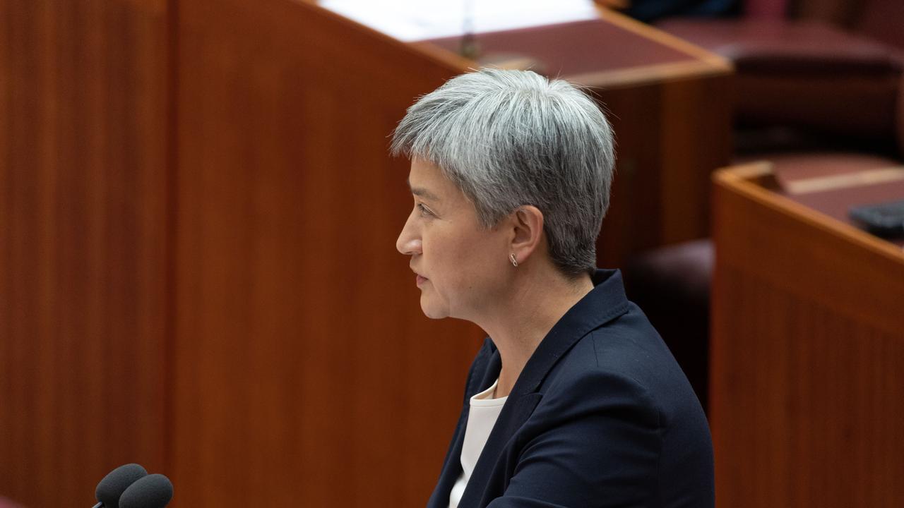 Penny Wong spoke of her admiration of the former soldier and Senator. Picture: NCA NewsWire / Gary Ramage