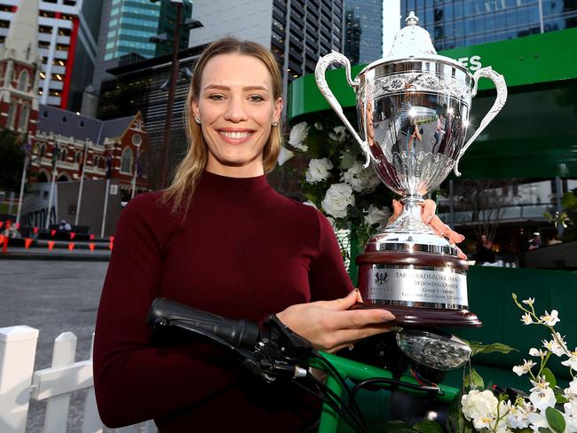 TAB Stradbroke Handicap barrier draw at King George Square - BRC Ambassador Stephanie Thornton, Brisbane Tuesday 8th June 2021 Picture David Clark