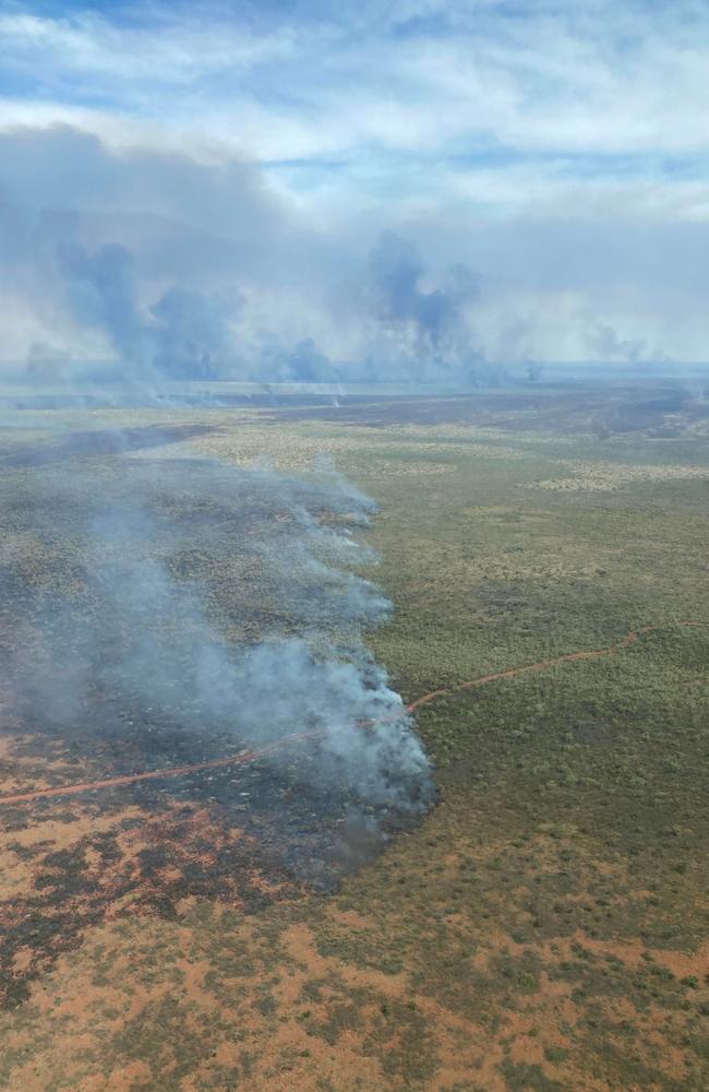 Pastoralists in the Barkly region are still fighting fires on their own four months after a catastrophic blaze swept through Central Australia. Picture: Amber Driver