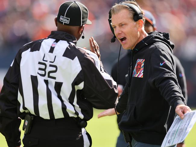 Matt Eberflus needs a late season turnaround to shore up his position at the Bears. Picture: Michael Reaves/Getty Images