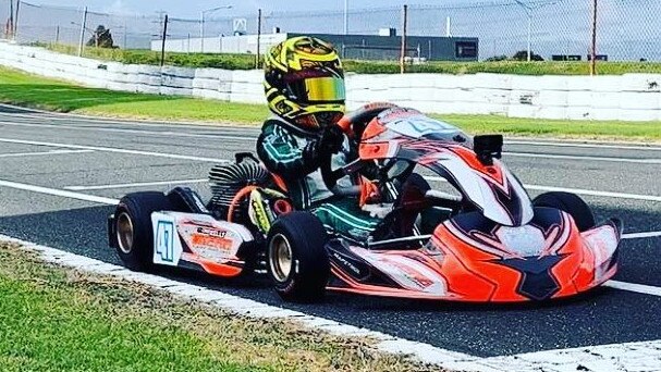 He might be young but Cruz Kelly is already a national champion in karting. Picture: Tecno Kart Racing Australia