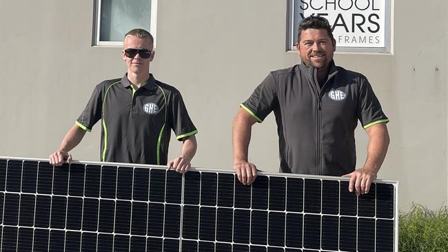 Grant Harvey (right) owner of Grant Harvey Electrical, St Agnes. Pic: Supplied