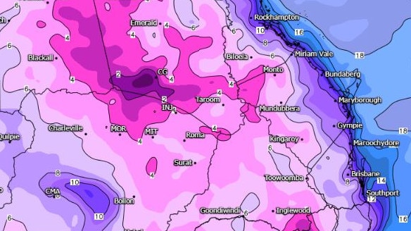 A brutal cold snap is gripping southern Queensland, with temperatures dropping to near freezing. Picture: weatherwatch.net.au