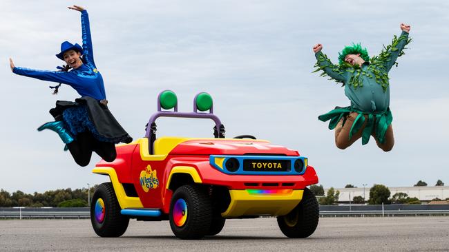 The Wiggles have replaced their Big Red Car with a big red Toyota-branded ute. Picture: Supplied