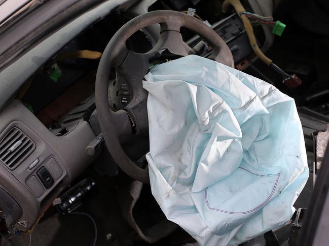 MEDLEY, FL - MAY 22:  A deployed airbag is seen in a 2001 Honda Accord at the LKQ Pick Your Part salvage yard on May 22, 2015 in Medley, Florida. The largest automotive recall in history centers around the defective Takata Corp. air bags that are found in millions of vehicles that are manufactured by BMW, Chrysler, Daimler Trucks, Ford, General Motors, Honda, Mazda, Mitsubishi, Nissan, Subaru and Toyota.  (Photo by Joe Raedle/Getty Images)