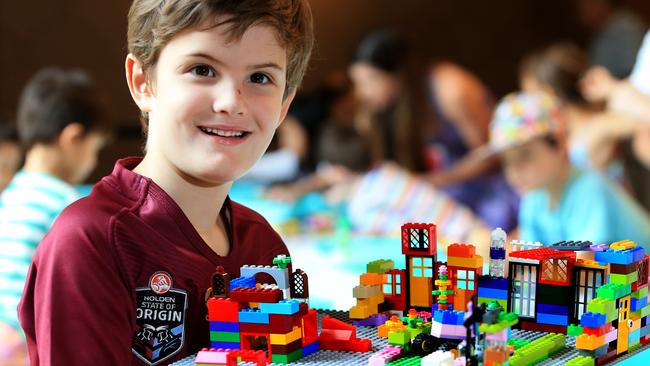 Hamish Rodgers enjoying free Lego at the City Hall Museum. Picture: Tim Marsden