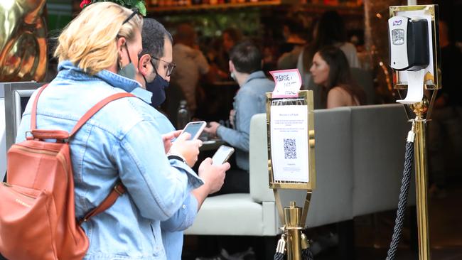 QR codes enable customers and guests to check-in using their smartphone. Picture: David Crosling