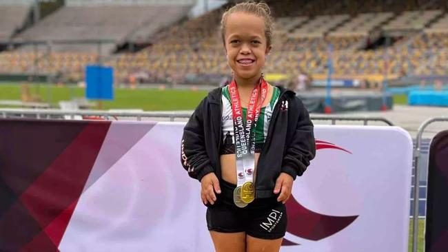 Mia Kertesz at the Australian School Championships, where she won gold for Queensland in track and field.