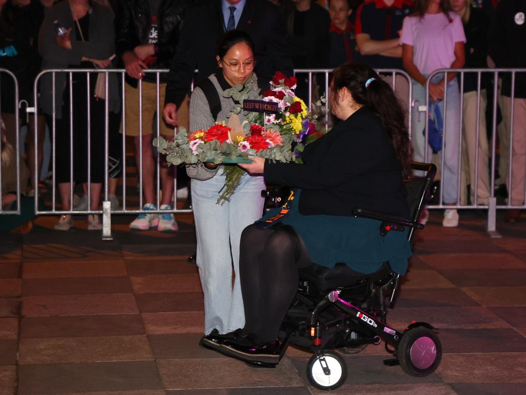 Members of the public attended during the ANZAC Day Dawn Service held in Brisbane. Picture: NCA NewsWire/Tertius Pickard