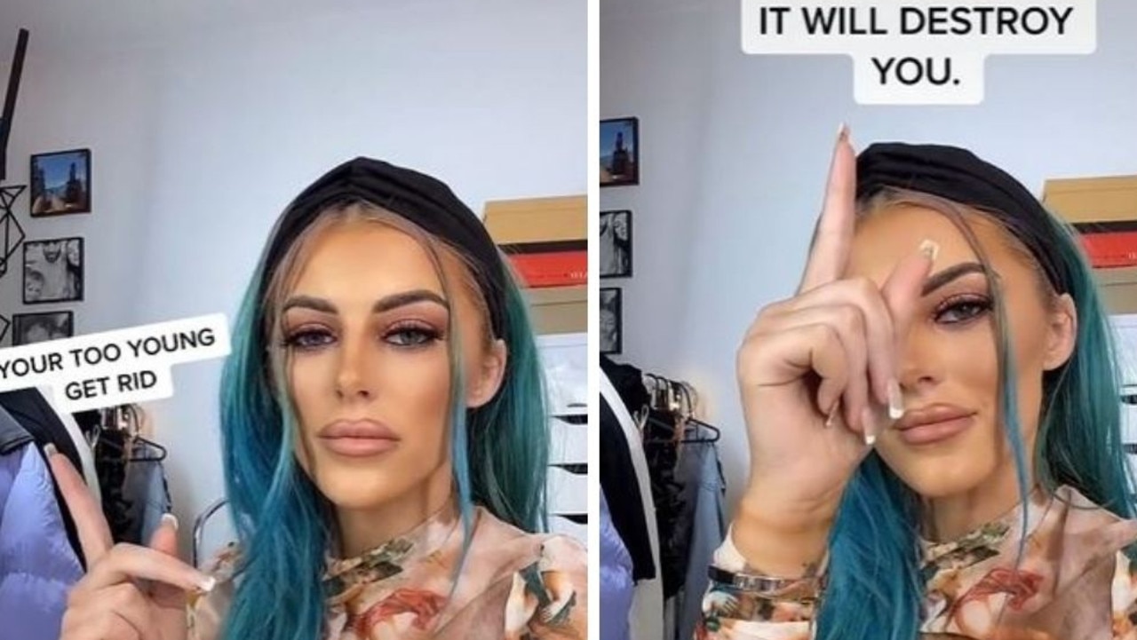 The TikTok user shared some of the negative comments she received after announcing she was pregnant. Pictures: @chelsearubyyy