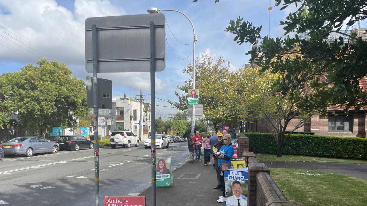 A quiet day at Leichhardt for early polling, deep in Albanese and Grayndler territory. Picture: Alexi Demetriadi