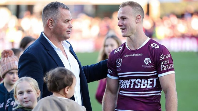 Manly coach Anthony Seibold and skipper Daly Cherry-Evans.