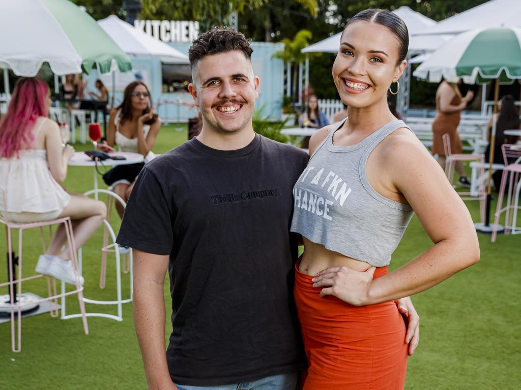 Lachlan Weston and Aisa Rodgers at the first night of The Star’s Garden Kitchen &amp; Bar's So-Cal on The Lawn. Picture: Adam Shaw