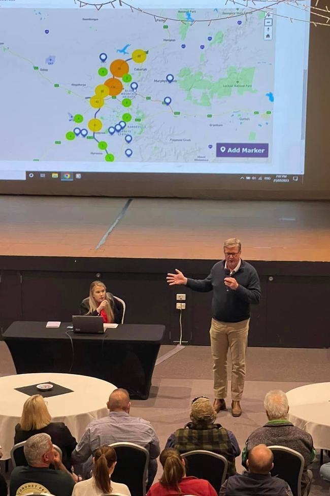 Toowoomba North MP Trevor Watts addressed a community forum held at the highfield Cultural Centre on July 21 after the Department of Transport and Main Roads announced was exploring a new road corridor along Toowoomba western flank.