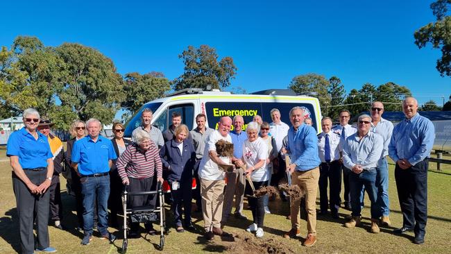 Members of the Iluka Community turned out for the turning of the first sod of Iluka's new ambulance station.