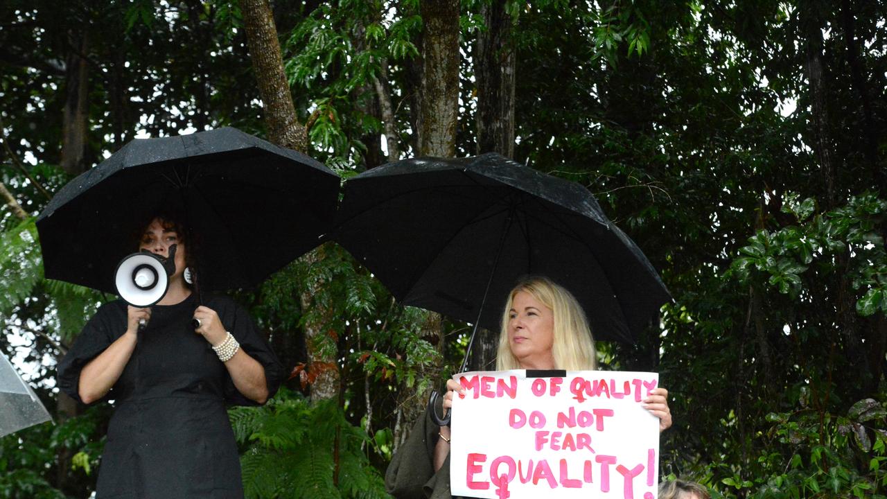 Ilona Harker and Mandy Nolan at the March 4 Justice event in Mullumbimby on Monday, March 15, 2021. Picture: Liana Boss