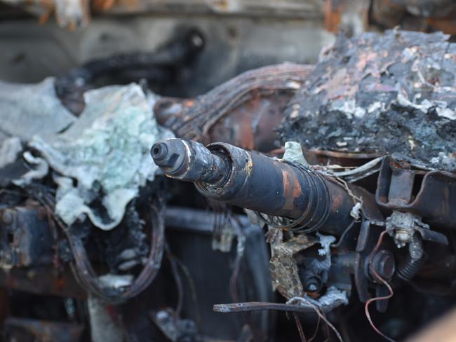 Stolen Mitsubishi Triton in West Mackay. Picture: Lillian Watkins car fire burn generic